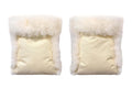 Waterproof Natural Sheepskin Stroller Hand Muffs - White
