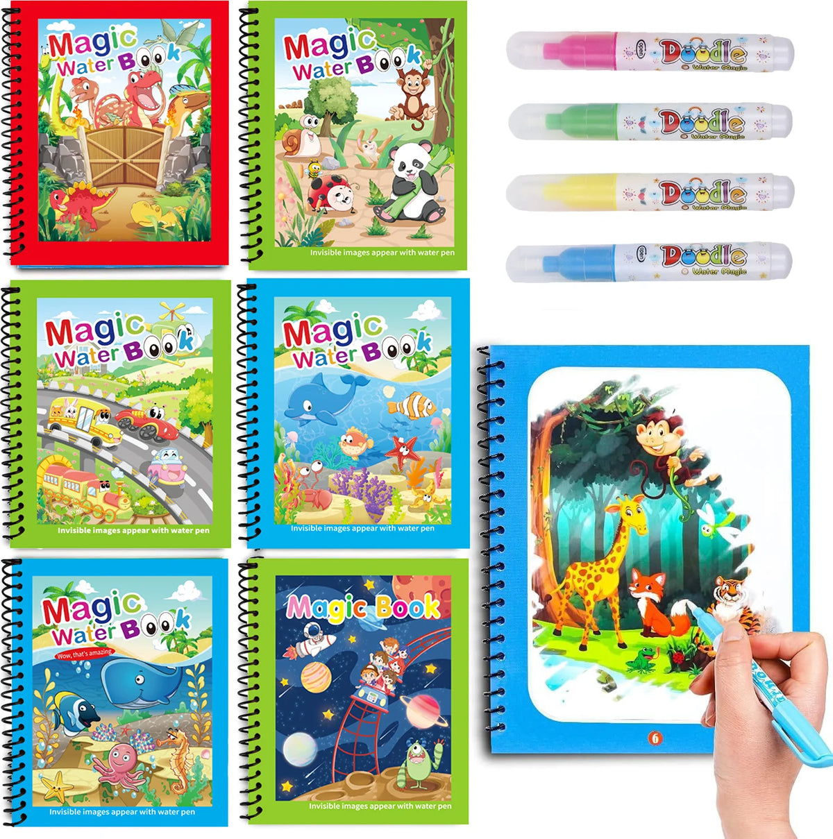 1pc Reusable Water Drawing Book Magic Water Book Mess-Free Magic