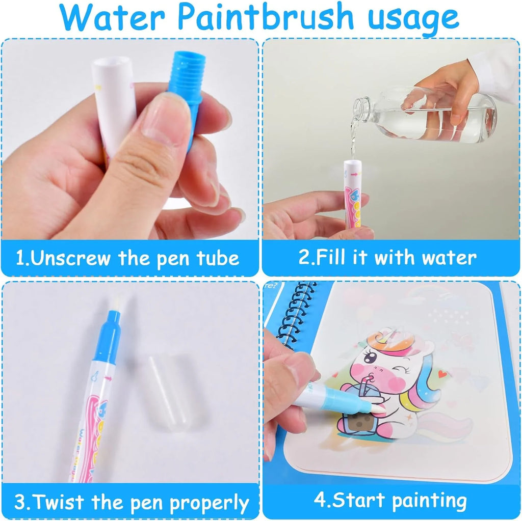 1pc Reusable Water Drawing Book Magic Water Book Mess-Free Magic
